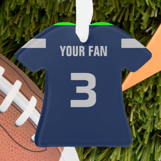 Football Navy, Green & Grey Jersey Ornement