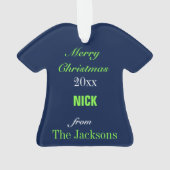 Football Navy, Green & Grey Jersey Ornement (dos)