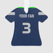 Football Navy, Green & Grey Jersey Ornement (devant)