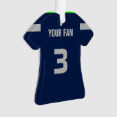 Football Navy, Green & Grey Jersey Ornement (devant)