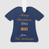 Football Navy & Orange Jersey Ornement (dos)