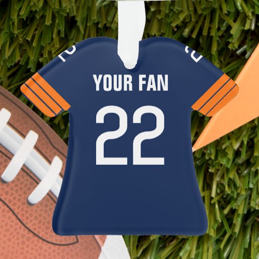 Football Navy & Orange Jersey Ornement
