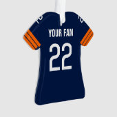 Football Navy & Oranje Jersey Ornament (voorkant)