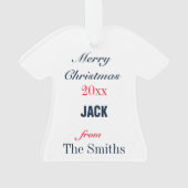 Football Navy, Red & White Jersey Ornement (dos)