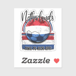 Football Nederland Vlag Euro, Retro Vlag Voetbal Sticker