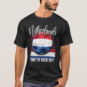 Football Nederlandse vlag, retro voetbal T-shirt