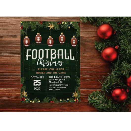 Football Noël Dîner Invitation