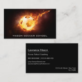 Football noir - Carte de visite de l'école de foot (Devant / Derrière)