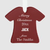 Football noir rouge & blanc Jersey Ornament (dos)