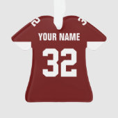 Football noir rouge & blanc Jersey Ornament (devant)