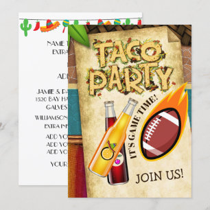 Football non alcoolique Taco Party Invitation