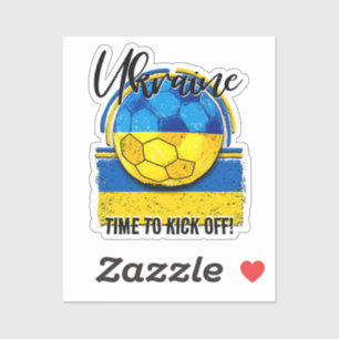 Football Oekraïense vlag, Europees voetbal retro Sticker