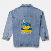 Football Oekraïense vlag, Retro  Voetbal Denim Jacket (Achterkant)