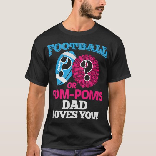 Football of Pom Pom Pap houdt van je Cheerleader T T-shirt (Voorkant)