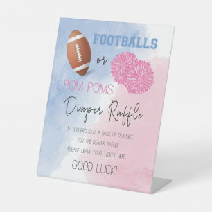 Football of Pom Poms geslacht onthullen luierverlo Reclamebord Met Voetstuk