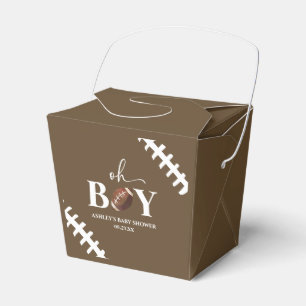 Football Oh Boy Brown Wit Baby shower Bedankdoosjes