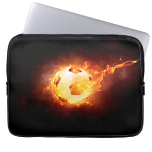 Football onder vuur, bal, voetbal laptop sleeve