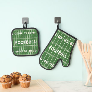 Football ontwerp ovenwanten & pothouder set