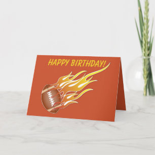 Football op Fire  Birthday Card Kaart