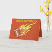 Football op vuur Verjaardag Kaart (Gele Bloem)