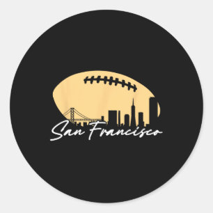 Football overzicht van uw stad San Fran Ronde Sticker
