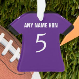 Football Paars en Black Jersey Ornament