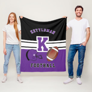 Football 🏈 Paars sportbrief Fleece Deken
