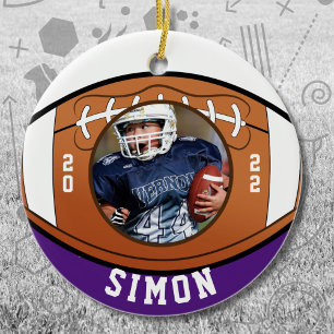 Football Paarse White Team Colors Keramisch Ornament