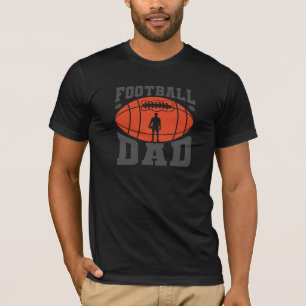Football Papa Retro Tekst Design-Oranje en Grijs T-shirt