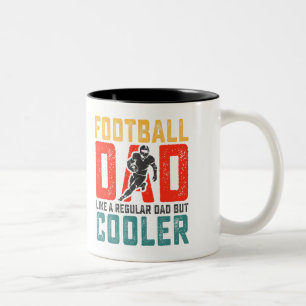 Football Papa Retro Tekst Ontwerp Tweekleurige Koffiemok