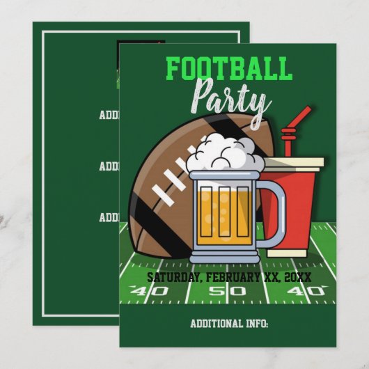 Football Partij Groen Kaart (Voorkant / Achterkant)