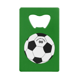 Football partij, Voetbal met naam en nummer Kredietkaart Flessenopener