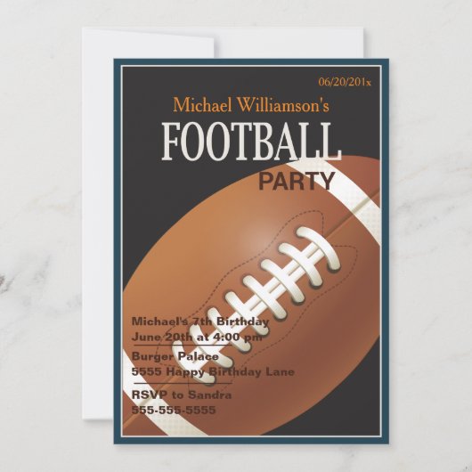 Football Party Anniversaire Invitation (Devant)