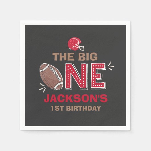 Football Party servet Football 1e verjaardag (Voorkant)