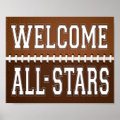 Football Party WELCOME ALL-STARS Sign Print (Voorkant)