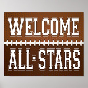 Football Party WELCOME ALL-STARS Sign Print