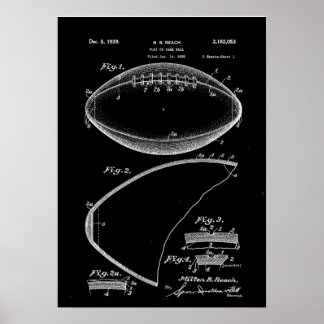 Football Patent Art, Amerikaans Football Patent, F Poster