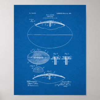 Football patent - blauwdruk poster