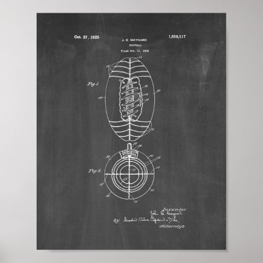 Football Patent - Chalkboard Poster (Voorkant)