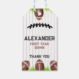 Football Patroon 1e jaar Down Birthday Cadeaulabel