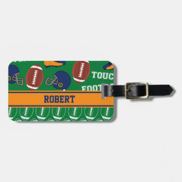 FOOTBALL personaliseert sport voor Athlete-patroon Bagagelabel