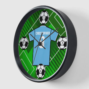 Football personnalisé Soccer Jersey horloge murale