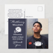 Football Photo Blue | Carte postale Blancs (Devant / Derrière)