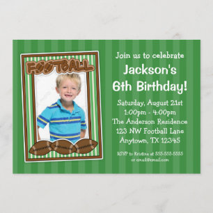 Football photo Invitations vertes de la fête d'ann
