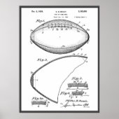 Football Pigskin 1939 Blueprint Patent Poster (Voorkant)