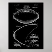 Football Pigskin 1939 Blueprint Patent Poster (Voorkant)