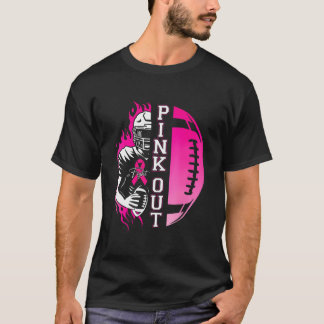 Football Pink Out Team Borstkanker Bewustzijn T-shirt