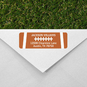 Football Player Ball Custom Sports Return Address Etiket