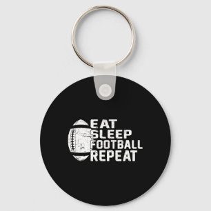 Football Player Eat Sleep Football Herhaal Liefde Sleutelhanger