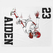 Football Player Fleece Deken (Voorkant (Horizontaal))